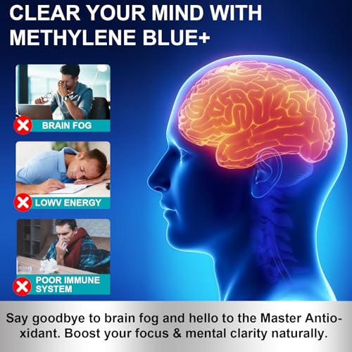 Image of Methylene Blue 1% for Brain Health & Cognitive Support, Promotes The Body's Metabolism for Increased Absorption, Enhances Memory & Focus, No Formaldehyde, 60ml (2 Month Supply)