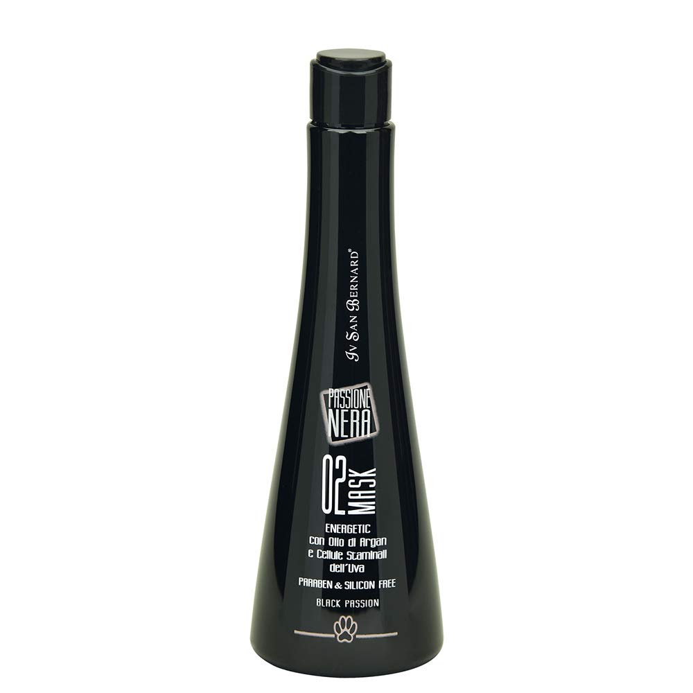 Máscara Passione Nera - Mascarilla para Perros - 250 ml - Ayuda a Revitalizar Todo Tipo de Pelo - Efecto Energético y Revitalizante - Propiedades Antioxidantes - IV San Bernard