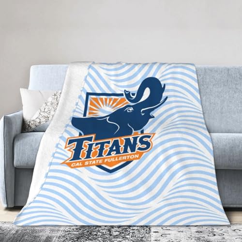 Cal State Fullerton Titans Fleece Blanket, Very Soft Microfiber Flannel Blanket for Couch Warm and Cozy for All Seasons