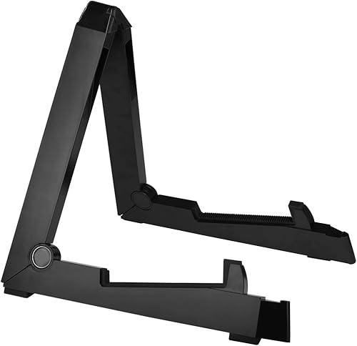 IRICH Haltbar Aluminium Guitar Stand  Schwarz Faltbarer GitarrenstA nder Halter  Beste Musikinstrument ZubehA r fA r Klassische Gitarren  Ukulele  Akustik  Mandolinen  Bass und Banjo