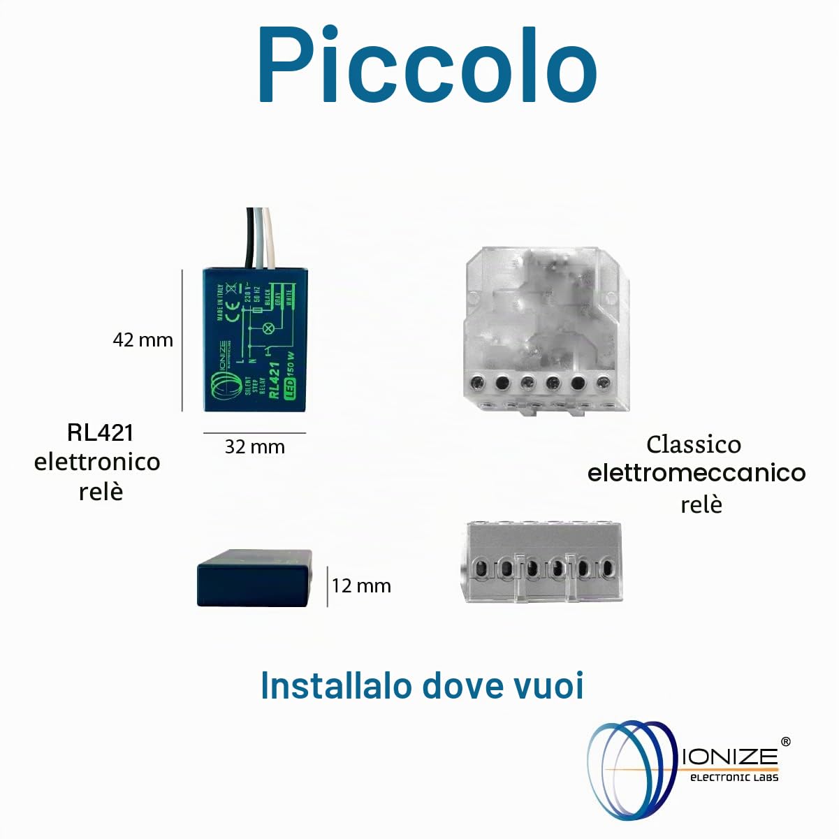 IONIZE RL421 - Relè passo-passo elettronico silenzioso 220V
