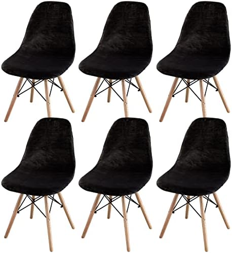 Shell Chair Slipcover Dining Chair Covers Pack of 4,Stretch Removable Jacquard Lounge Corner Armless Chair Covers for Dining Room,Kitchen,Bedroom,Living Room(Teal) 