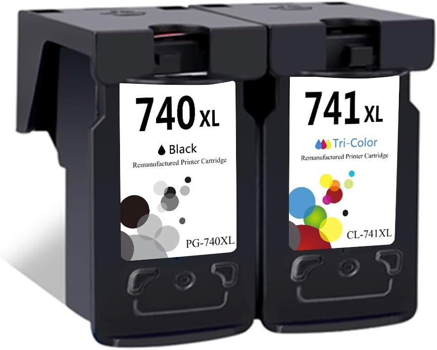 LEBOK Remanufactured PG-740XL CL-740XL Ink Cartridges for Canon PG740 740XL CL741 741XL Ink Cartridges for Canon Pixma MG2170 MG2270 MG3170 MG3570 MG4170 MX377 MX397 MX437 1 Black 1 Tri-Color