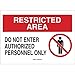 Brady 95468, 10"x14" B-401 Restricted Area Do Not Enter Authorized Personnel Only Sign, Pack of 20 pcs