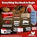 RentACoop Big Red Barn Chick Brooder Set | Durable, Lightweight, Easy-Clean, Multipurpose | with Heating Plate, Feeder, Waterer, Absorbent Hatchling Liners, Jute Liners, LED Light, Security Latch