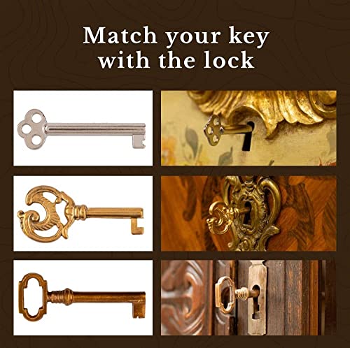 Antique Brass Skeleton Key For Grandfather Clock Doors, Cabinet Doors, Dresser Drawers, Desk - Antique, Vintage, Old Furniture | Kyf-2Hab (1) #TOP5