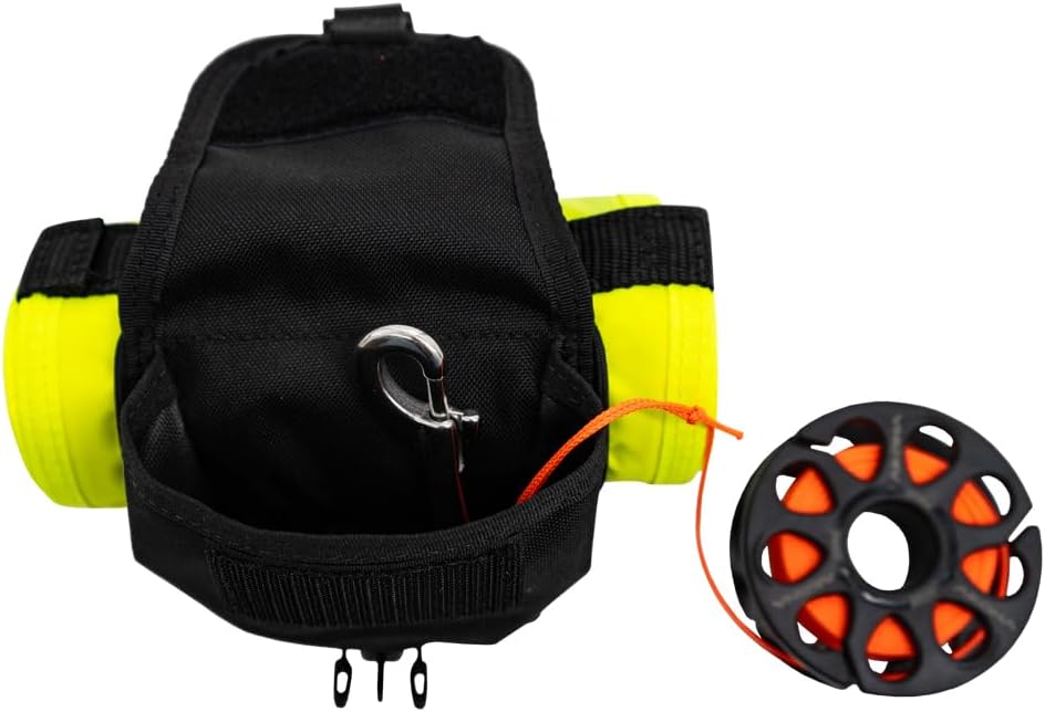 AKONA Premium Surface Marker Buoy for Scuba Diving - Signal Diver, Dive SMB & Buoy for Surface, 20M / 65FT Spool