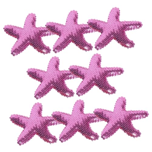 FOMIYES 8 Piezas clip de pico de pato de lentejuelas cabello bigudí chinos alfiler peines nueve hair clips horquillas moño pala de pelo de estrella pasador de pelo para niñas Metal Púrpura