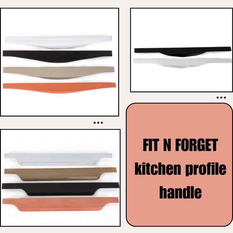 FIT N FORGET Square 24 inch Rose Gold Aluminum Profile Handle for Kitchen,Wardrobe Kitchen Handle,Cabinet Handle(Pack of 1) 4