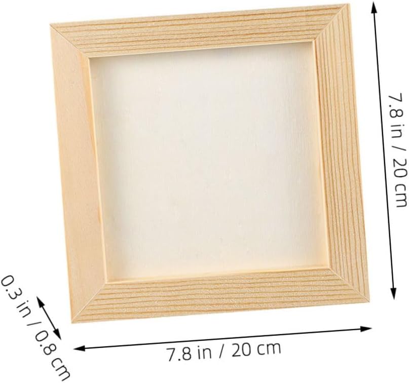 5pcs Wooden Photo Frames 20x20cm Craft Picture Frames for Artwork Display and Wall Hanging in S Room