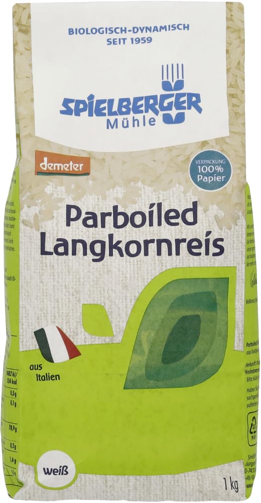 Parboiled-Reis, Langkorn, weiß, demeter 18 x 1 kg