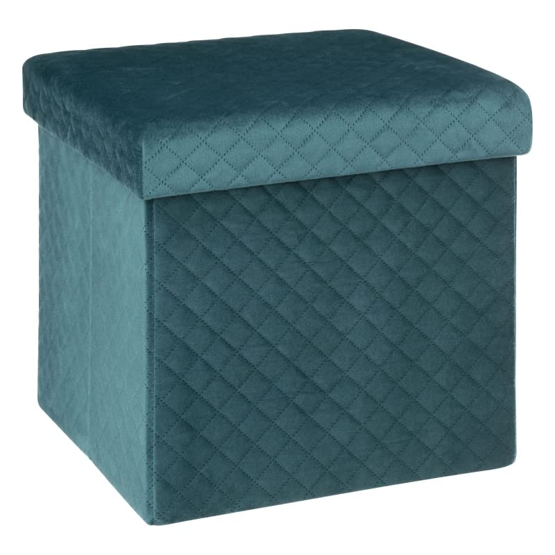 UNIMASA Puff pongotodo almacenaje Plegable Cuadrado - Blue
