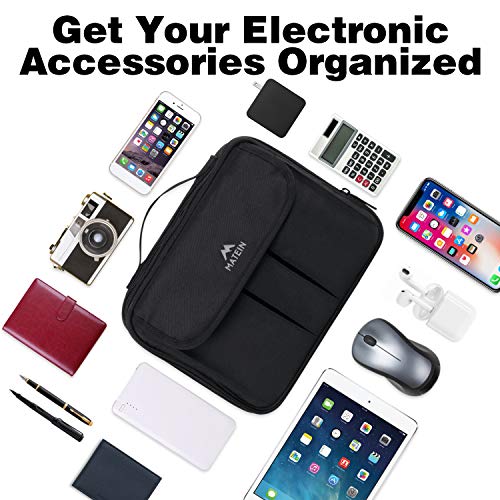 Matein-Electronics-Organizer-Waterproof-Travel-Electronic-Accessories-Case-Portable-Double-Layer-Cable-Storage-Bag-for-Cord-Charger-Power-Bank-Flash-Drive-Phone-Ipad-Mini-SD-Card-Tablet-Black