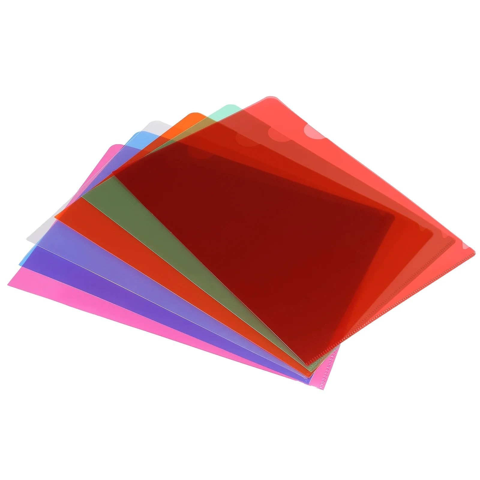 Transparente Mappe 24 Stück L-Typ-Ordner, A4, Kunststoff-Datei-Projekttaschen, Ordner, durchsichtiges Papier, Dokumentenhülle, Schul- und Bürobedarf FüR Dokumente(Pink)