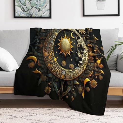 Manta de franela Sonne and Moon para sofá cama pequeña de 100x130 cm 3