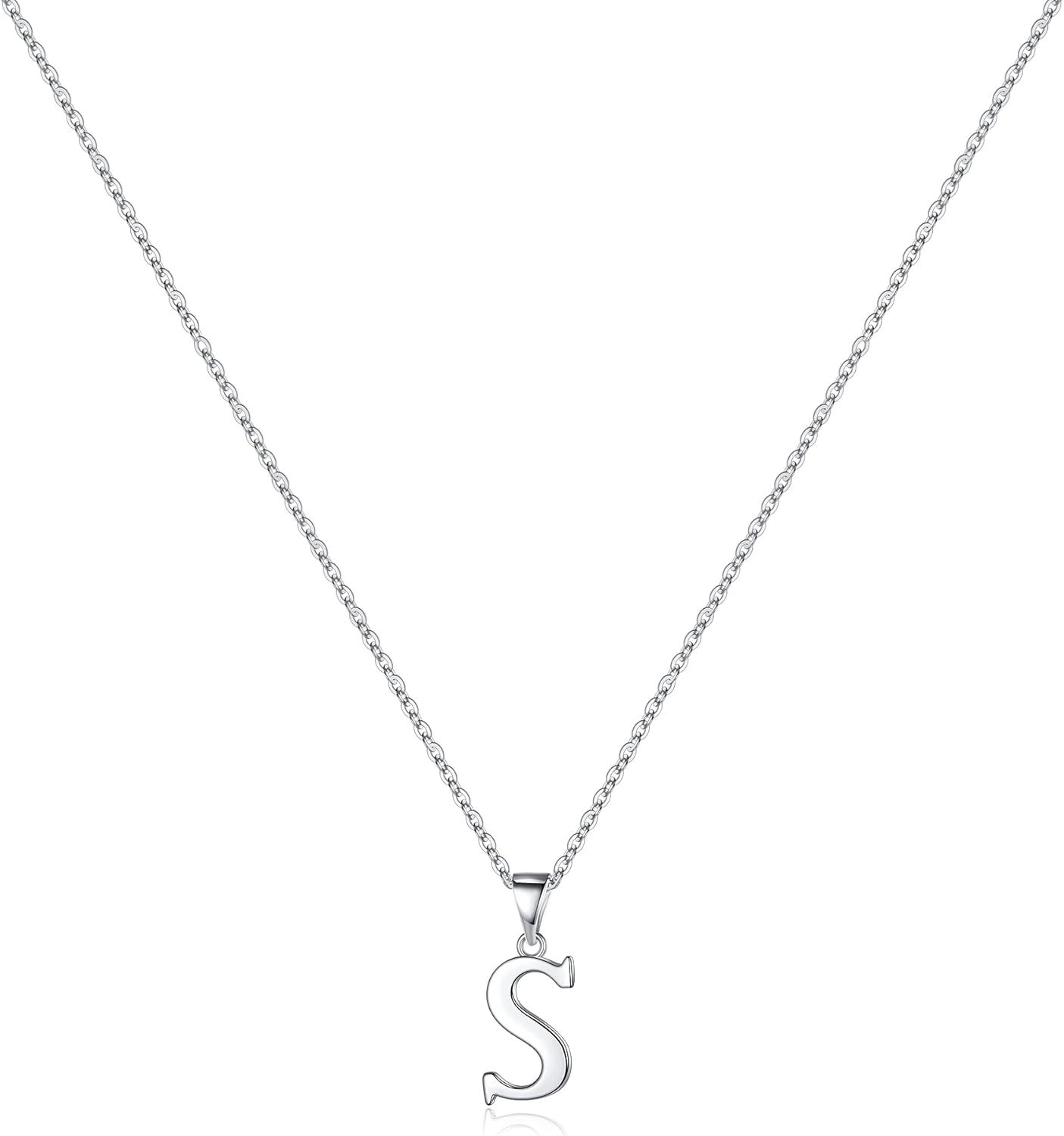 TINGN Hartvormige letterketting voor meisjes, sterling zilveren ketting voor dames, hart, bedelketting, kinderen, dames, letterkettingen, zilver, gepersonaliseerde halsketting, kindersieraden