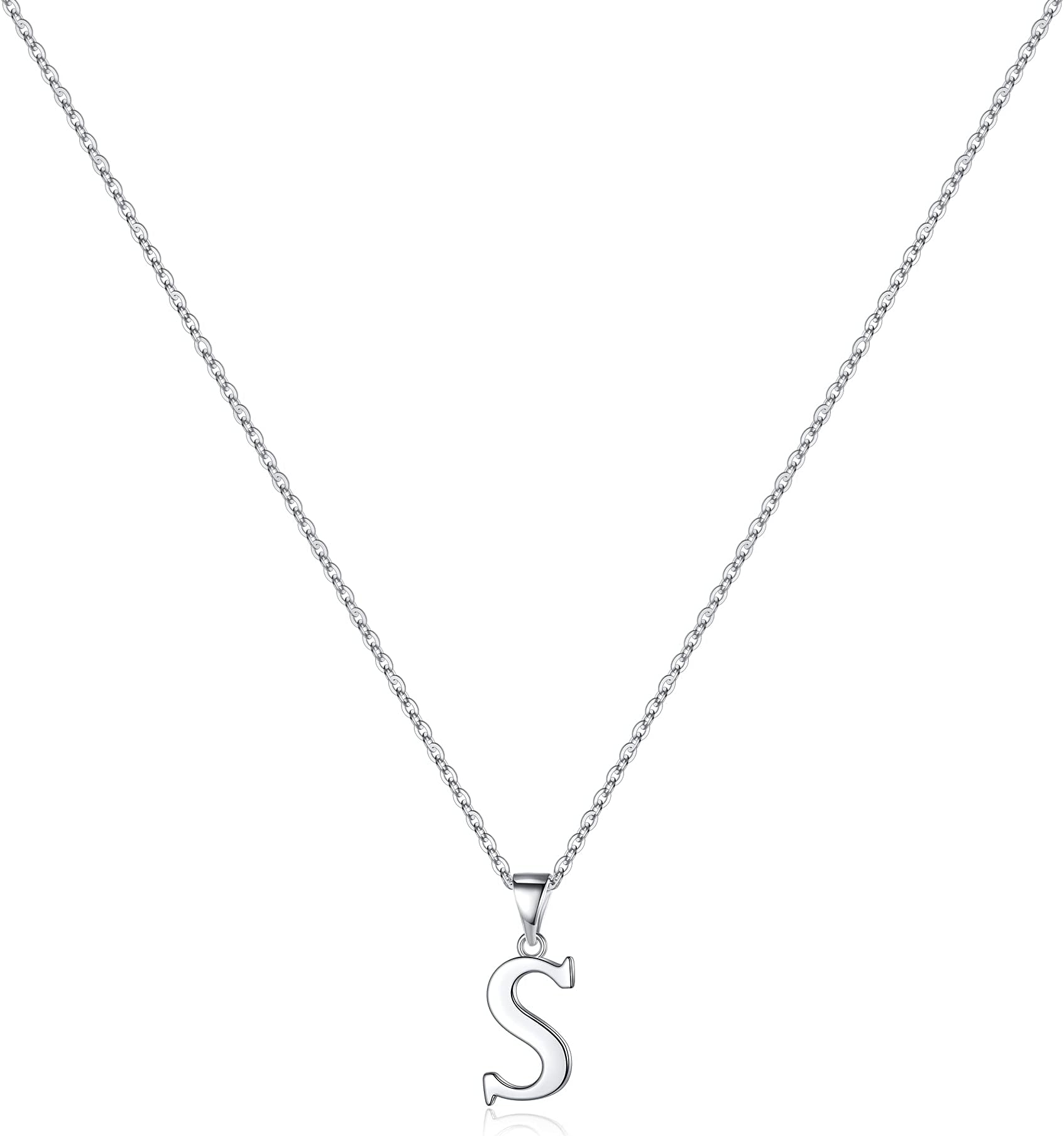 S925 Sterling Silver Initial Necklaces for Women, Dainty Hypoallergenic Initial Necklace Letter Initial Pendant S925 Sterling Silver initial Necklace for Women Jewelry Gifts