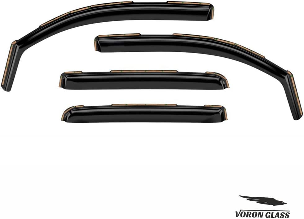 Voron Glass in-Channel Extra Durable Rain Guards for Toyota Tacoma 2016-2023 Double Cab, Window Deflectors, Vent Window Visors, 4 Pieces - 200839