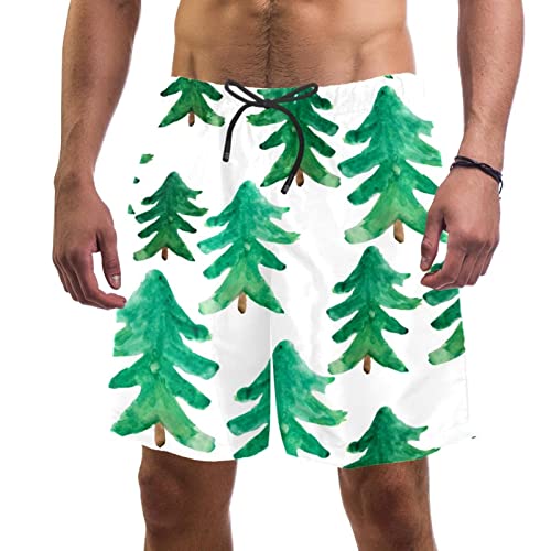Maillots de bain hommes motif sapin de Noël vert cadeau plage