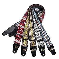 P&P Sangle de guitare de 5,1 cm avec extrémités en cuir réglable pour basses, acoustiques, classiques et électriques, style vintage pour filles, garçons, enfants, hommes et femmes – Vert mélangé - Les Beatles, Paul McCartney, John Lennon, RIngo Starr, George Harrison P&P Sangle de guitare de 5,1 cm avec extrémités en cuir réglable pour basses, acoustiques, classiques et électriques, style vintage pour filles, garçons, enfants, hommes et femmes – Vert mélangé – Image 4