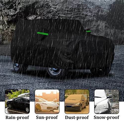 Image of Car Cover for Bronco 2021-2022 4 Door 210D Waterproof 6 Layers Car Cover Custom All Weather Protection for Automobiles Indoor Outdoor Full Cover Fit up SUV ORV to 198 inch x 86 inch x 78 inch, Black