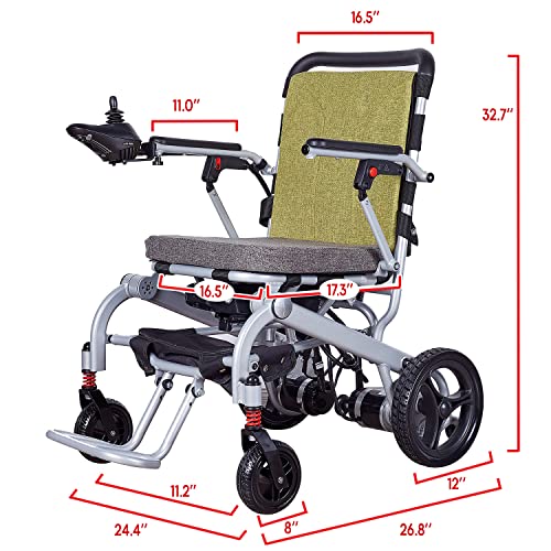 Maritsa Intelligent Lightweight Foldable Electric Wheelchair, Travel Size, Weights Only 40 Lbs - Serviced From Usa (Model3) #TOP5
