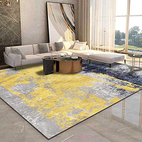 Tappeto soffice 120x160cm bleu et jaune lavable en machine
