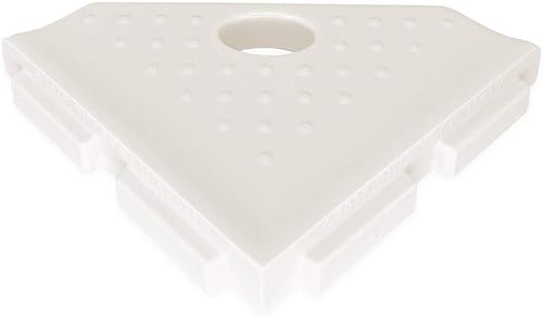 Miniatura 5 de Questech Estante de ducha de esquina de 8 pulgadas y reposapiés de 5 pulgadas, con ajuste geográfico para nueva construcción, blanco pulido