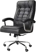 Cadeira de Escritório Presidente BIG Premium com estofado almofadado em couro, marca Axxon Pro