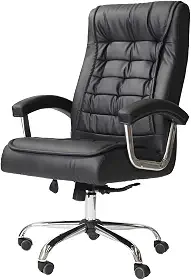 Cadeira de Escritório Presidente BIG Premium com estofado almofadado em couro, marca Axxon Pro