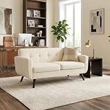 Kingfun Sofa 165 cm 2-Sitzer Modernes Kleines Sofa mit Holzfüßen in Gray, 2 Sitzer Cloud Couch mit Knopfheftung für Wohnzimmer & Schlafzimmer, Kleines Sofa mit für Büro & Apartment