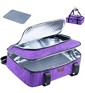 BAGSPRITE Insulated Casserole Carrier for Hot or Cold Food with Heat-resistant Mat, Casserole Dis...