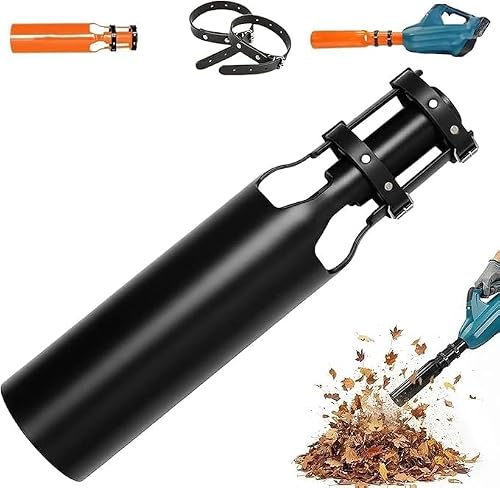 Powerful Leaf Blower Air Booster - Turbo Nozzle Extension for 2-4 Inch Blowers | Yard, Lawn & Driveway Cleanup | All-Weather Durability | Easy Installation (Orange) (Black-1Pack)