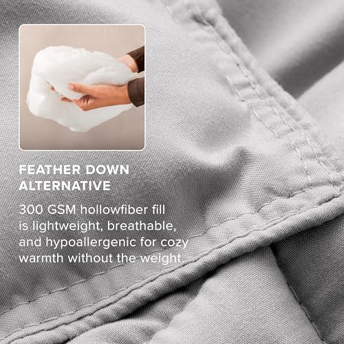Image of Bare Home Comforter Set - Oversized King Size - Ultra-Soft - Goose Down Alternative - Premium 1800 Series - All Season Warmth (Oversized King, Light Grey)