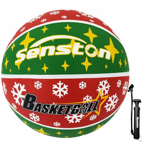 Senston - Senston 29.5'' Outdoor Basketball Premium Elasticity/Grip Rubber Basketballs with Pump, Durable Size 7 Basketball for Men/Women - -16%