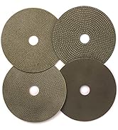 4Set 5" Electroplated Diamond Polishing Pads 60-400 Grit - Wet Dry Sanding Tile Stone Marble Gran...