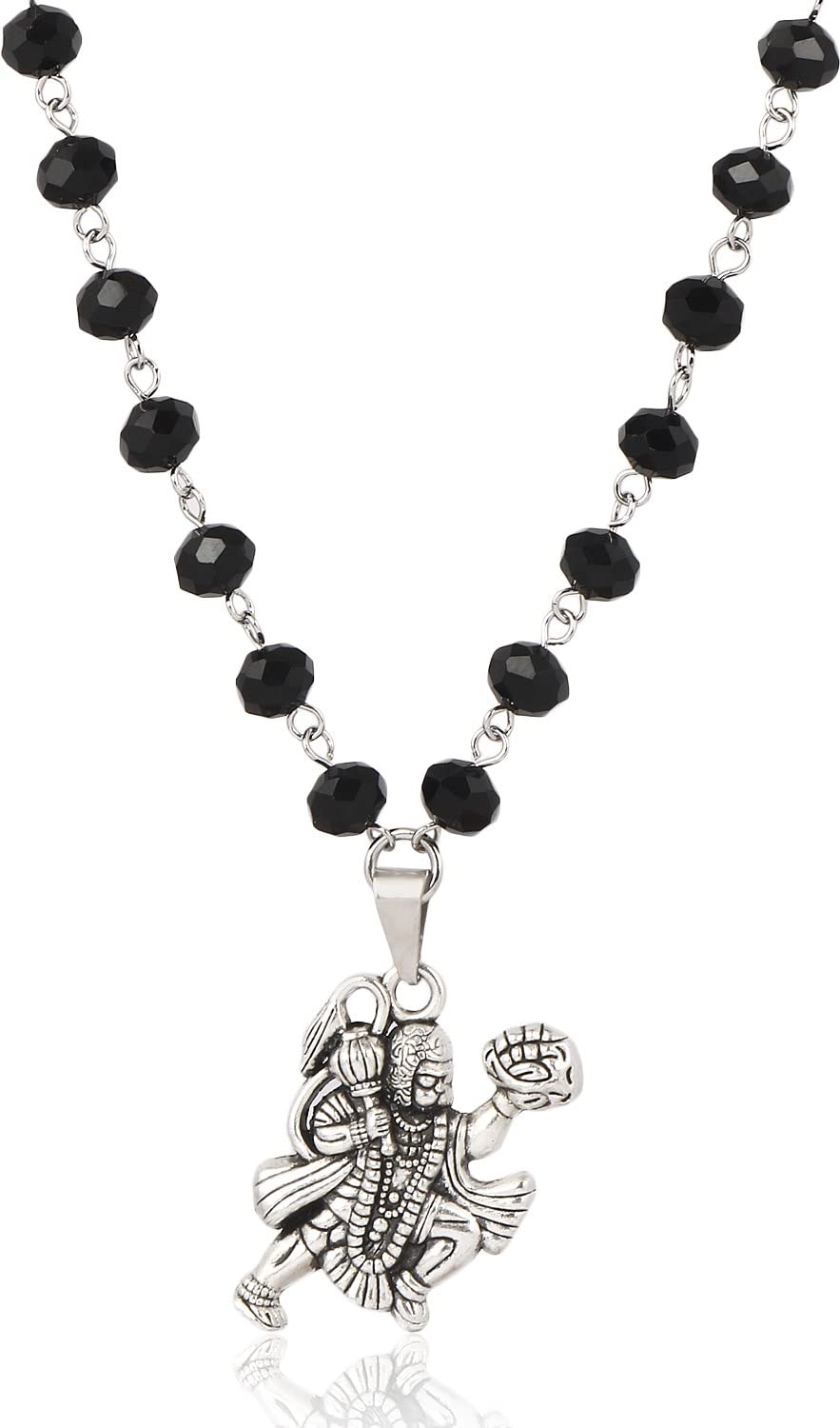 czardonic Hanumanji Silver Religious Pearl Stainless Steel Pendant Neckpiece | Certified & Authentic Necklace | Stylish & Fancy Necklace for All Men & Women-picture-35