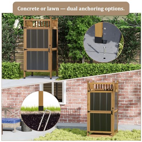 image for GDLF Outdoor Shower Enclosure with Lockable Door, Privacy Outside Show