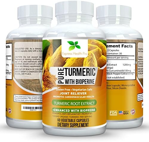 Turmeric Curcumin with Bioperine® Black Pepper Extract 1200MG: Natural Anti Inflammatory