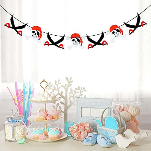 Belrew Pirate Theme Birthday Banner, Welcome Baby Skull Sign Party Banner Decor, Pirate Ship Boy Men Birthday Party Decoration Supplies #TOP3