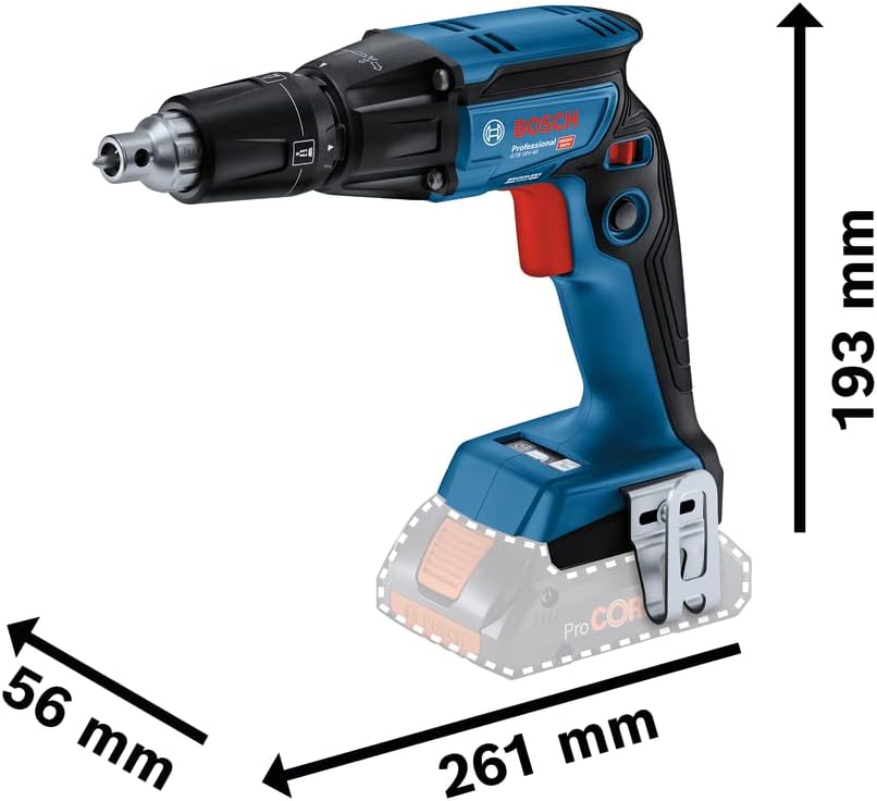 Dimensions of Bosch Professional GTB 18 V-45 Cordless Drywall Screwdriver