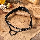 DIVINA VITAE Naszyjnik damski typu choker, czarny, gotycki naszyjnik, choker, czarny, gotycka, skóra PU, regulowany łańcuszek retro choker, na festiwal, imprezę, Halloween, Boże Narodzenie, akcesoria