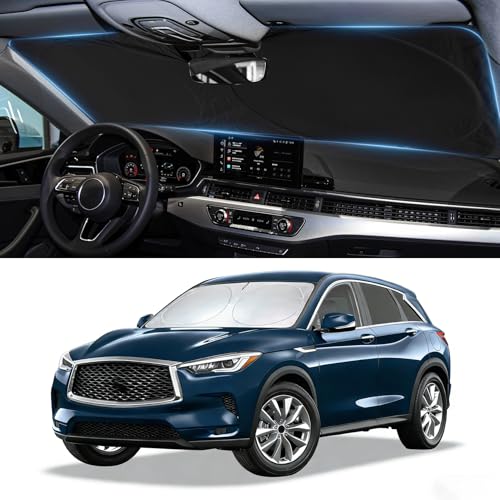 Image of Windshield Sun Shade for Infiniti QX50 2019-2026 QX55 Window Sunshade | Custom FIT QX55 Accessories Sun Visor Protector Foldable Blocks UV Rays