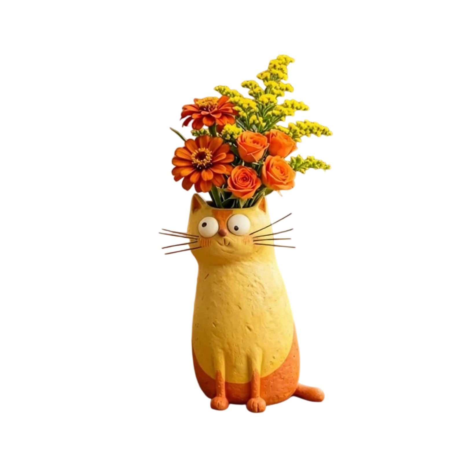 Handcrafted Wacky Cats Vases, Whimsical Cats Flower Vases, Resin Kitten Sculpture Desktop Decorations Home Offices Decors Planter for Small Flower