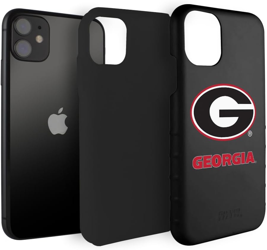 Guard Dog Case Compatible with iPhone 11 - Military Grade - Rugged Two Piece Protection - Collegiate Licensed - Georgia Bulldogs - Logo Black