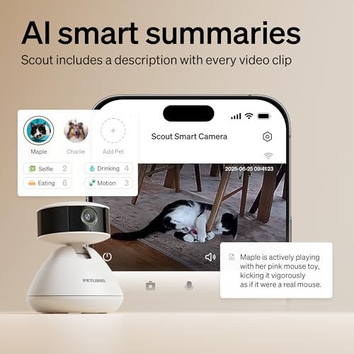 PETLIBRO AI Dog Camera Pet Camera Indoor with Phone App [Multi-Pet Recognition, Daily Activity Analysis & Smart Summaries] Cat Cam 360° View, 1080P Dog Cam Night Vision, 2-Way Audio Home Camera WiFi by PETLIBRO - Image 3