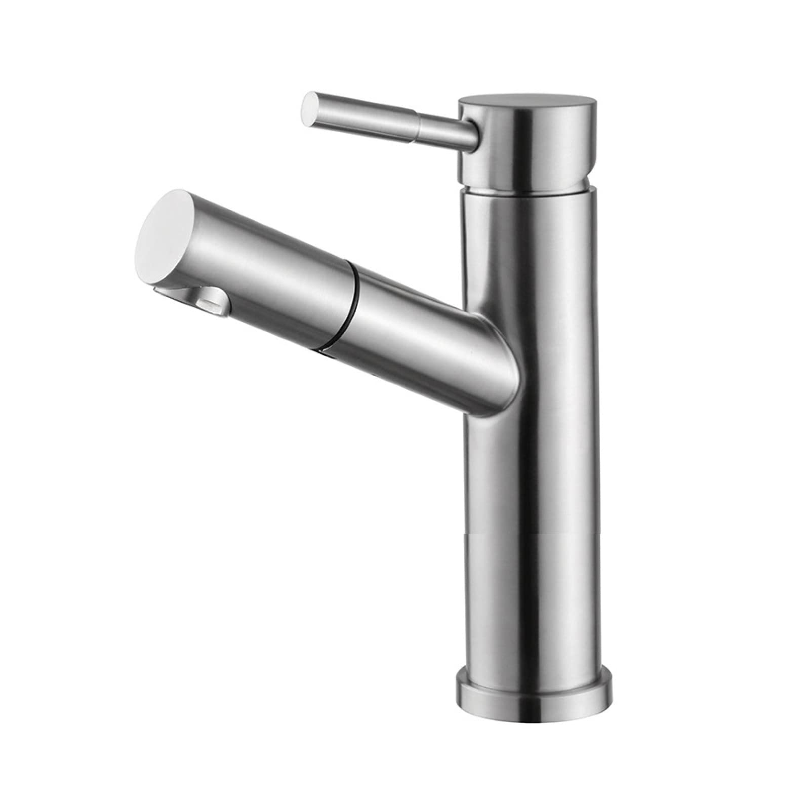 Rubinetto Lavabo Bagno Con Doccetta Estraibile - Acciaio Inox, Monocomando, Con Tubi Flessibili - Foto 8