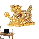 Genérico Escultura del Dragón del Zodíaco - Figura Dragón De La Suerte, Estatua De Dragones, Artesanía De Resina con Diseño Detallado De Símbolo De Riqueza Abundante | Decoración Hogar De La