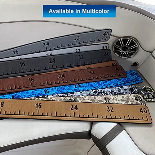 Eva Foam Fish Ruler With Adhesive Backing, Eva Fish Ruler For Boat Accessories Marine Fishing Measuring Tool, Fish Measuring Tape For Kayak, Fishing Boat, Cooler Ruler (40" Fish Ruler) - Light Grey #TOP6