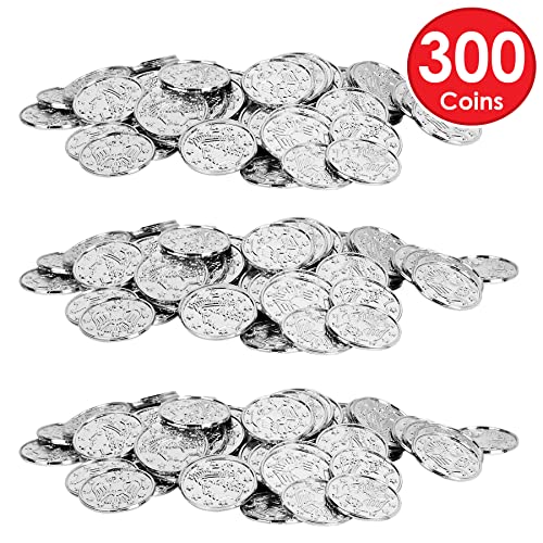 Beistle Silver Plastic Coins – 300-Pack Embossed 1½" Round Plastic Coins with Miss Liberty and Eagle Design for Mardi Gras, Carnival Toss, Table Scatter, Casino Nights and Patriotic Celebration Decor by Beistle - Image 4